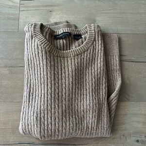 JEANNE PIERRE Taupe Cable Knit Sweater